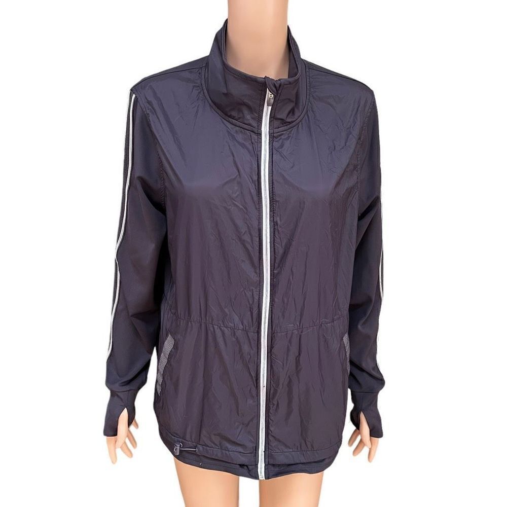 Tangerine Womens Plum Purple Full Zip Lightweight Windbreaker Track Jacket XL